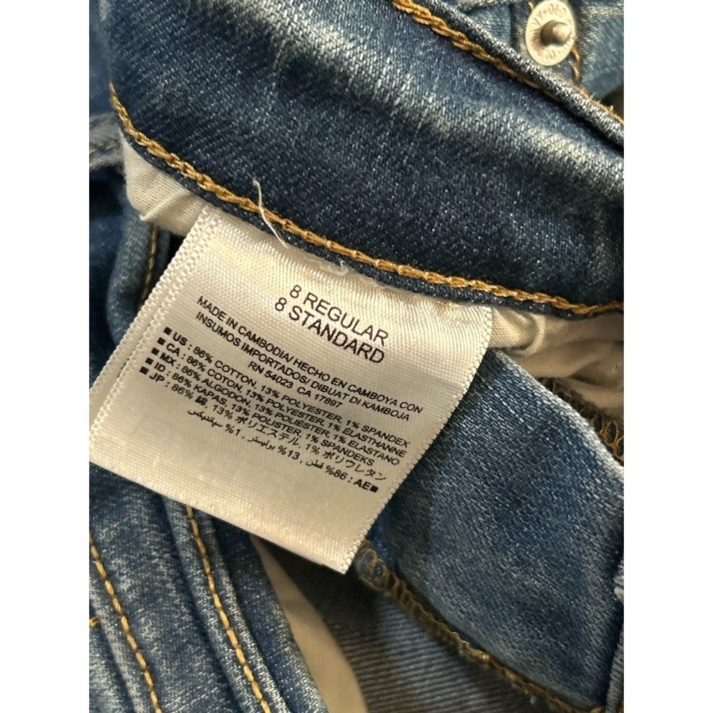 Old Navy Mid Rise Boyfriend Skinny Jeans Med Wash Cuffed Hem Size 8 - Picture 5 of 6